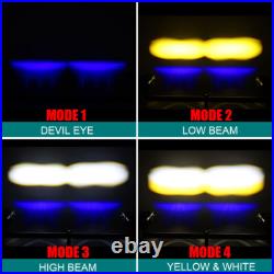 100W 10000LM LED Motorcycle Driving Auxiliary Spot Light Fog Lamp White+Amber