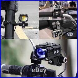 100W 10000LM LED Motorcycle Driving Auxiliary Spot Light Fog Lamp White+Amber