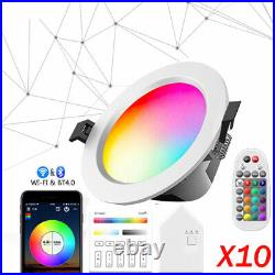 10PCS LED Ceiling Lights Smart Downlight RGB Bluetooth APP Control Spotlight
