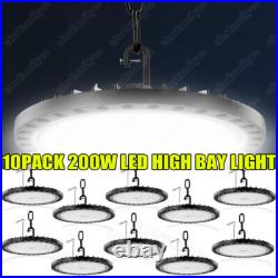 10Pcs UFO LED Hall Lighting 200W Industrial Lamp High Bay Hall Spotlight Lamp UK