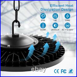 10Pcs UFO LED Hall Lighting 200W Industrial Lamp High Bay Hall Spotlight Lamp UK