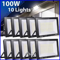 10X100W LED Floodlight Spot Light Watt Security Flood Light Outdoor Garden Lamp