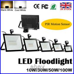 10-100W PIR LED Floodlight Spot Light Security Flood Light Outdoor Garden Lamps