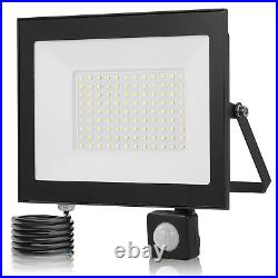 10-100W PIR LED Floodlight Spot Light Security Flood Lights Outdoor Garden Lamp