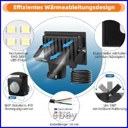 10-100W PIR LED Floodlight Spot Light Security Flood Lights Outdoor Garden Lamp