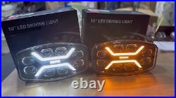 10 12V 24V LED Work Combo Dual Light Bar X4 Spot Roof Driving Lamp Tractor E9