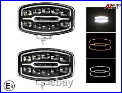 10 12V 24V Oval Full LED Work Light Bar X2 Spot Roof Driving Lamp Truck Tractor