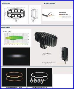 10 12V 24V Oval Full LED Work Light Bar X2 Spot Roof Driving Lamp Truck Tractor