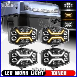 10 FULL LED SPOT LIGHT SPOT LAMP WHITE AMBER DRL 12V 24V Jumbo Oval TRUCK VAN