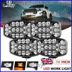 10'' Jumbo Led Oval White Amber Sidelight Replacement Hella Fog Lamp Spot Light