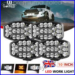 10'' Jumbo Led Oval White Amber Sidelight Replacement Hella Fog Lamp Spot Light