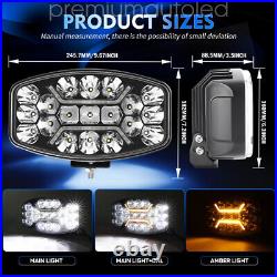 10'' Jumbo Led Oval White Amber Sidelight Replacement Hella Fog Lamp Spot Light