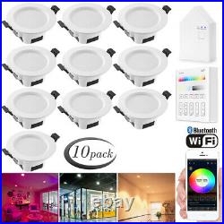 10 Pack WIFI/Bluetooth APP Controlling Downlight RGB/WWithCW LED Ceiling Spot Lamp