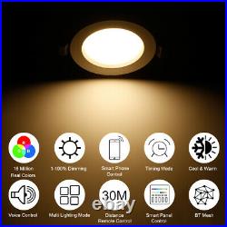 10 Pack WIFI/Bluetooth APP Controlling Downlight RGB/WWithCW LED Ceiling Spot Lamp