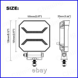 10x Led Work Spot Light Lamp White Amber Light 12-24v E-Marked 6500K Slim Design