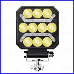 10x Led Work Spot Light Lamp White Amber Light 12-24v E-Marked 6500K Slim Design