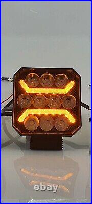 10x Led Work Spot Light Lamp White Amber Light 12-24v E-Marked 6500K Slim Design