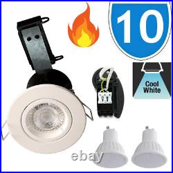 10x Spotlight Downlight Fire Rated Recessed Ceiling LED GU10 Twist Lock Light