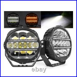 12V-24V 7/9'' Round LED Fog Spot Lamp Driving Park Light Position function DRL