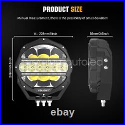 12V-24V 7/9'' Round LED Fog Spot Lamp Driving Park Light Position function DRL