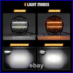 12V-24V 7/9'' Round LED Fog Spot Lamp Driving Park Light Position function DRL