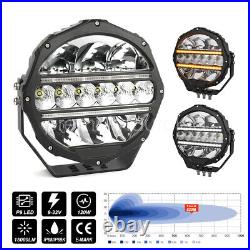 12V-24V 7/9'' Round LED Fog Spot Lamp Driving Park Light Position function DRL
