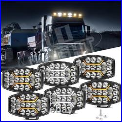 12V 24V Full LED Spider Spot Light WithAmber DRL Fog Lamp For Jumbo Oval Truck Van
