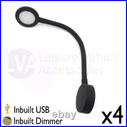 12v LED Flexible Reading Spotlight Lamp with USB-C & Dimmer Camper Boat LT16.1 x4