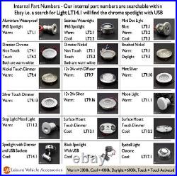 12v LED Flexible Reading Spotlight Lamp with USB-C & Dimmer Camper Boat LT16.1 x4 12v LED Flexible Reading Spotlight Lamp with USB-C & Dimmer Camper Boat LT16.1 x4