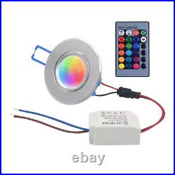 16Colour Changing LED Recessed Ceiling Lights Remote Spot Lamp Down Lights Party