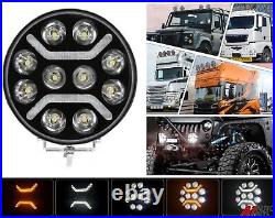 1X Fit Scania Volvo DAF MAN Truck 24v 9 Round Full Led Spot Fog Drl Light Lamp