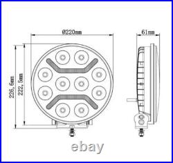 1X Fit Scania Volvo DAF MAN Truck 24v 9 Round Full Led Spot Fog Drl Light Lamp