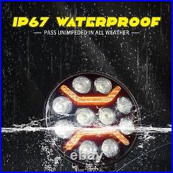 1X Fit Scania Volvo DAF MAN Truck 24v 9 Round Full Led Spot Fog Drl Light Lamp