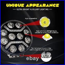 1X Fit Scania Volvo DAF MAN Truck 24v 9 Round Full Led Spot Fog Drl Light Lamp