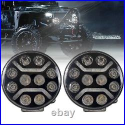 1X Fit Scania Volvo DAF MAN Truck 24v 9 Round Full Led Spot Fog Drl Light Lamp