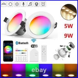 1-10Pcs Round LED Dimmable Downlight Recessed Spotlights RGB Ceiling Downlights
