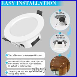 1-10Pcs Round LED Dimmable Downlight Recessed Spotlights RGB Ceiling Downlights