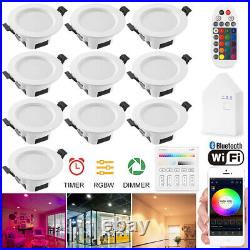 1-20x 9W Bluetooth WIFI RGB+WW+CW LED Ceiling Recessed Spotlights Recessed Spot