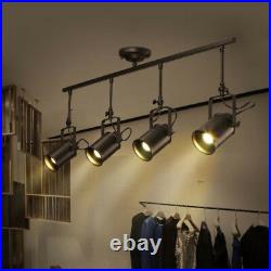 1/2/3/4Heads Cylinder Loft Ceiling Pendant Light Industrial Track Lamp Spotlight