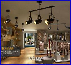 1/2/3/4Heads Cylinder Loft Ceiling Pendant Light Industrial Track Lamp Spotlight