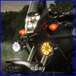 200W 60000LM LED Motorcycle Driving Fog Spot Light Auxiliary Lamp White+Amber