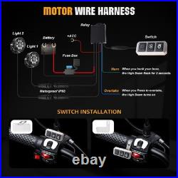 200W 60000LM LED Motorcycle Driving Fog Spot Light Auxiliary Lamp White+Amber