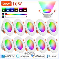 20X Tuya LED Downlight Bluetooth 10W Smart Ceiling Light Dimmable RGB Lamp APP
