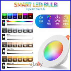 20X Tuya LED Downlight Bluetooth 10W Smart Ceiling Light Dimmable RGB Lamp APP