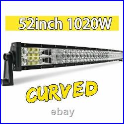 22 32 42 52 OffRoad LED Light Bar 2-Row Spot Flood Work Lamp For 4x4 ATV SUV