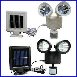 22 LED Motion Sensor Solar Panel Twin Spot Light Garden Security Floodlight Lamp