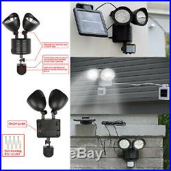 22 LED Motion Sensor Solar Panel Twin Spot Light Garden Security Floodlight Lamp
