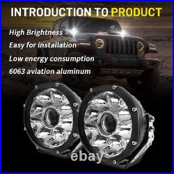 2PCS 5Inch Round LED Work Lights Spotlight Driving Lamp Offroad Truck ATV UTV