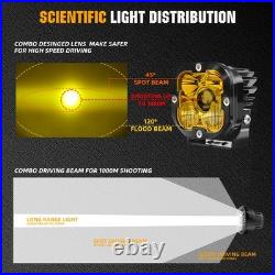 2PCS LED Spot Light Auxiliary Motorcycle Headlight Driving Fog Lamp Yellow+White