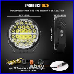 2PC Black OSRAM LEDriving LED 9 ROUND SPOT LIGHT SPOT LAMP DRIVING BEAM PATTERN